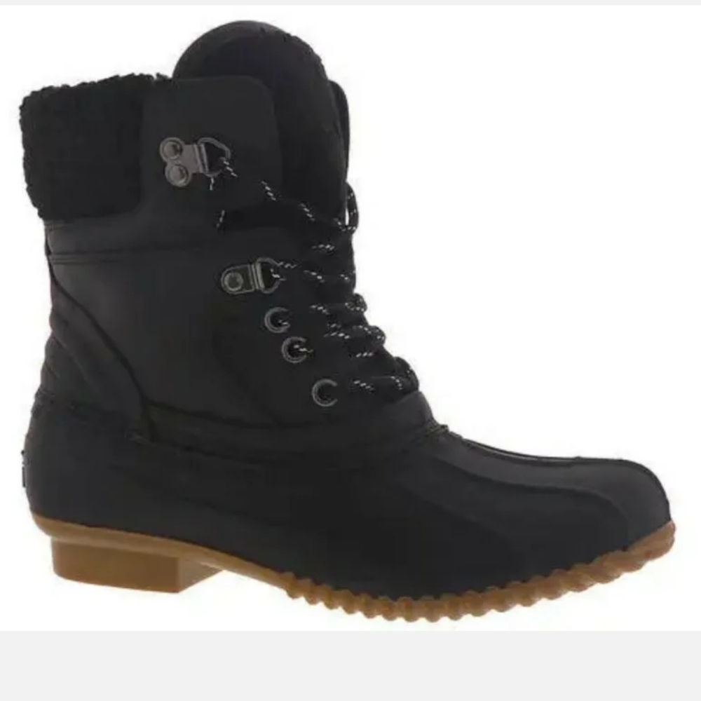 Tommy Hilfiger Rainah Women's Water Resist Shearling Trimmed Duck Boots Black 7M